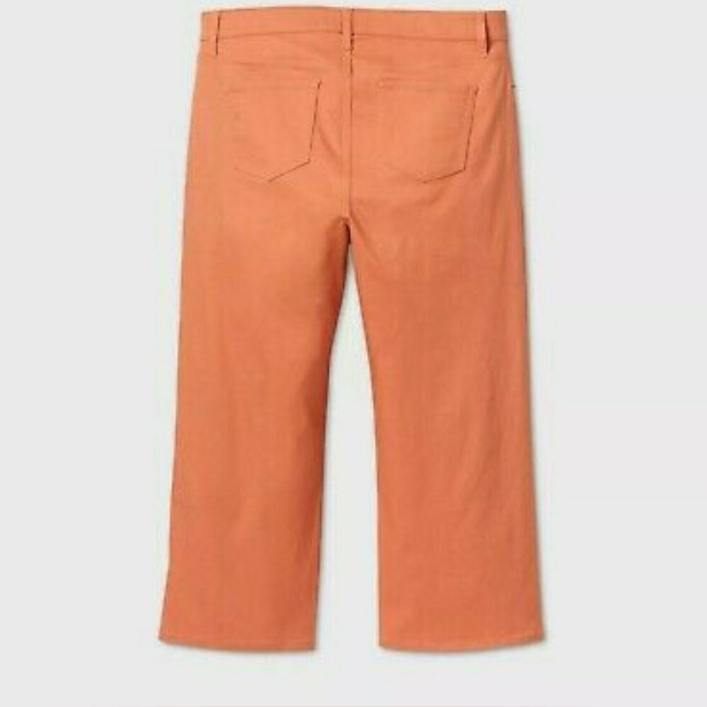 Ava & Viv Wide-Leg Crop Chino Pants Coral 22W - Picture 2 of 5